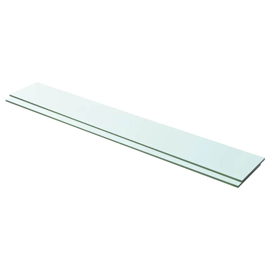 Shelves 2 pcs Panel Glass Clear 100x15 cm