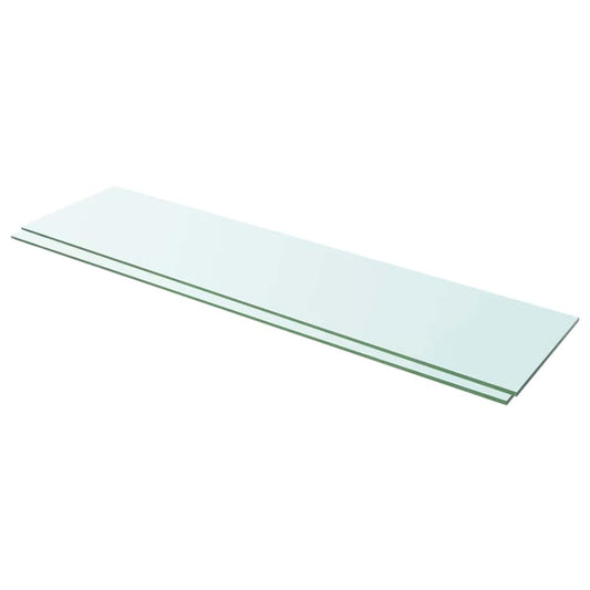 3051585 vidaXL Shelves 2 pcs Panel Glass Clear 100x25 cm (243845x2)