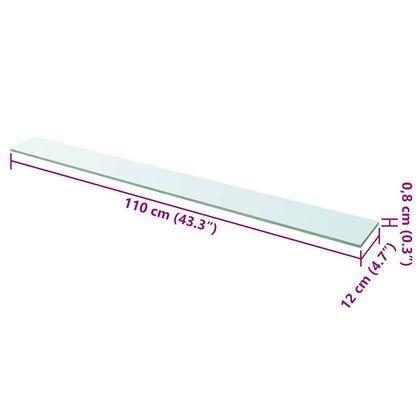 Shelves 2 pcs Panel Glass Clear 110x12 cm