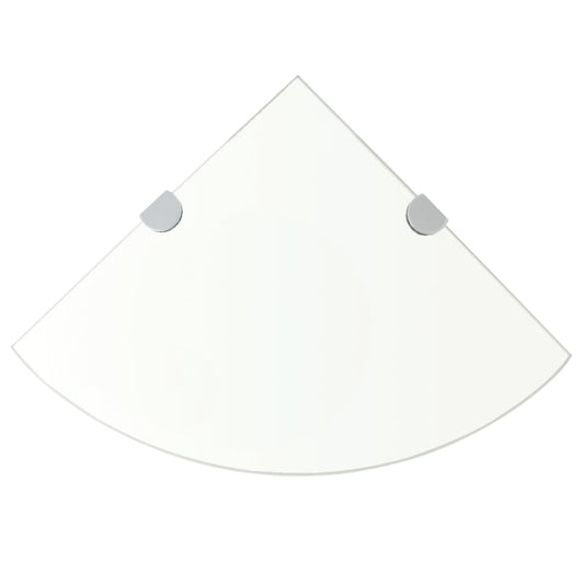 Corner Shelf | Set of 2 | Clear | Tempered glass | 25x25 cm