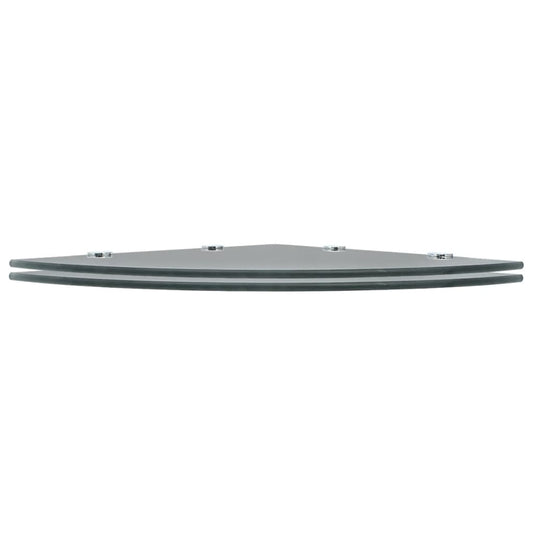 Corner Shelf | Set of 2 | Black | Tempered glass | 45 x 45 cm