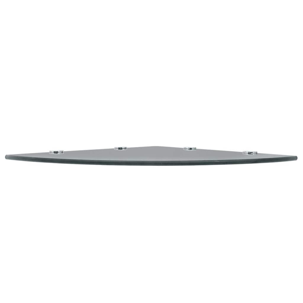 Corner Shelf | Set of 2 | Black | Tempered glass | 45 x 45 cm
