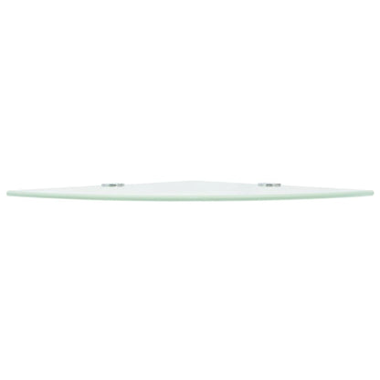 Corner Shelves 2 pcs with Chrome Supports Glass White 25x25 cm