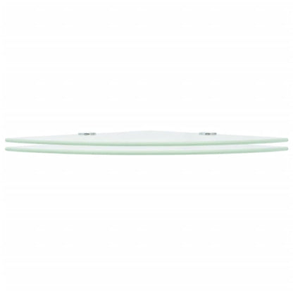 Corner Shelves 2 pcs with Chrome Supports Glass White 35x35 cm