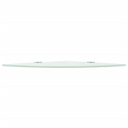 Corner Shelves 2 pcs with Chrome Supports Glass White 35x35 cm