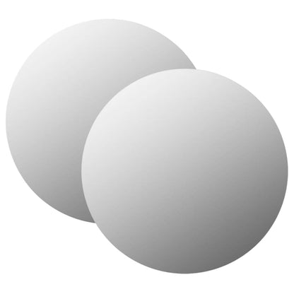 Wall Mirrors 2 pcs 70 cm Round Glass