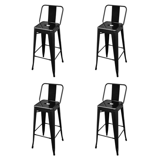 Bar Stools 4 pcs Black Steel