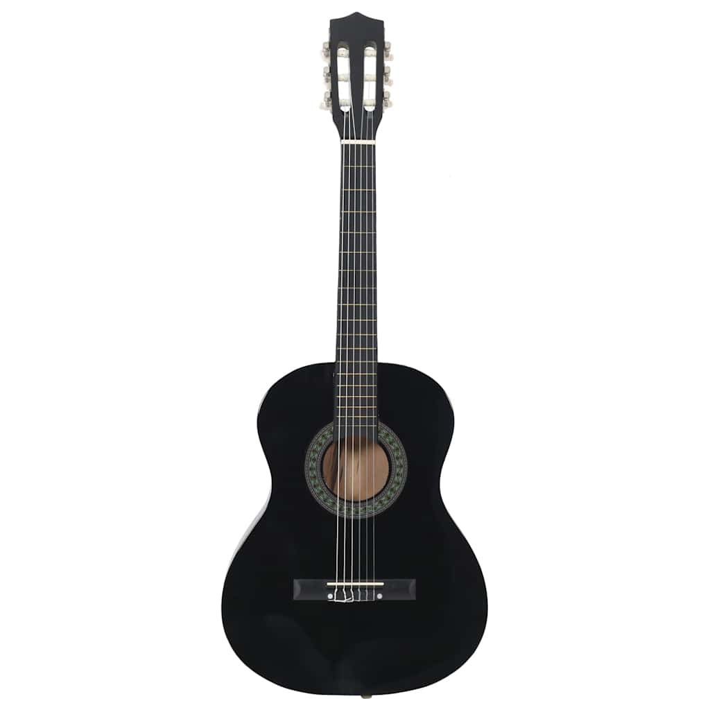 Classical Guitar for Beginner and Kids Black 3/4 36" held by a child, highlighting its suitability for young learners.