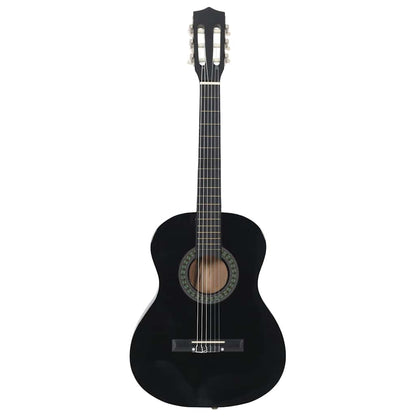 Classical Guitar for Beginner and Kids Black 3/4 36" held by a child, highlighting its suitability for young learners.