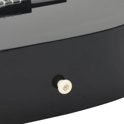 Top view of the Classical Guitar for Beginner and Kids Black 3/4 (36 inches) highlighting its fingerboard and strings.