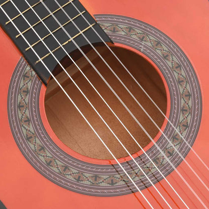 Components of the 8 Piece Classical Guitar Beginner Set 1/2 34", including the guitar bag, strap, and picks, great for musicians on the go.