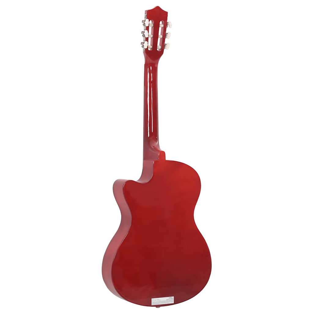 Western Acoustic Cutaway Guitar with 6 Strings 38 Basewood showcasing its natural colour and beautiful design, perfect for beginners and amateurs.