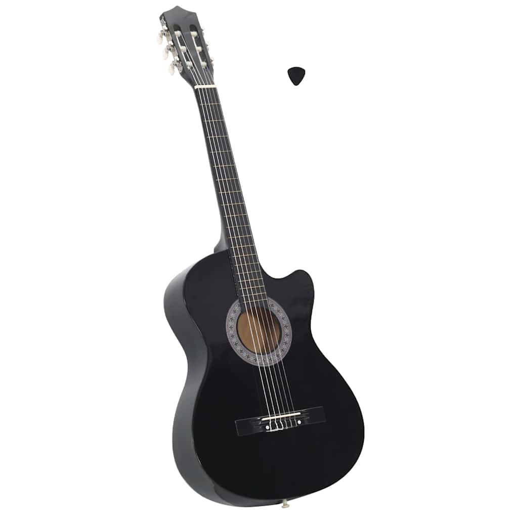 Western Classical Cutaway Guitar with 6 Strings Black 38"