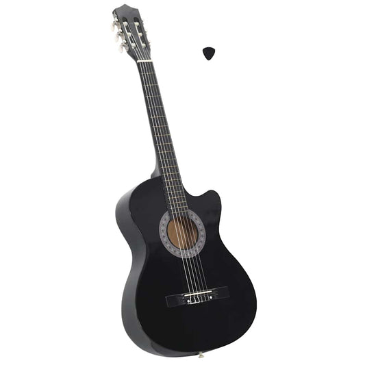 Western Classical Cutaway Guitar with 6 Strings Black 38"