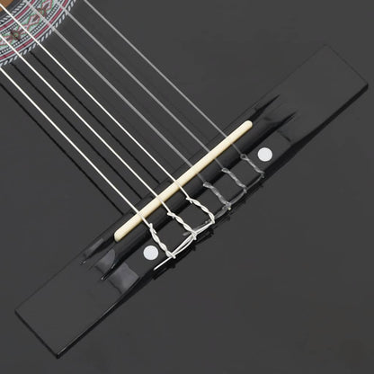 12 Piece Western Classical Guitar Set with 6 Strings Black 38"