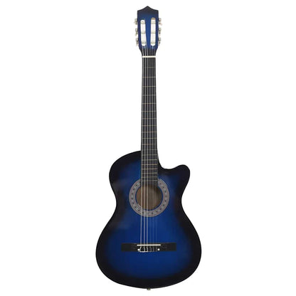Western Classical Cutaway Guitar with 6 Strings Blue Shaded 38 displayed against a neutral background showcasing its elegant design.