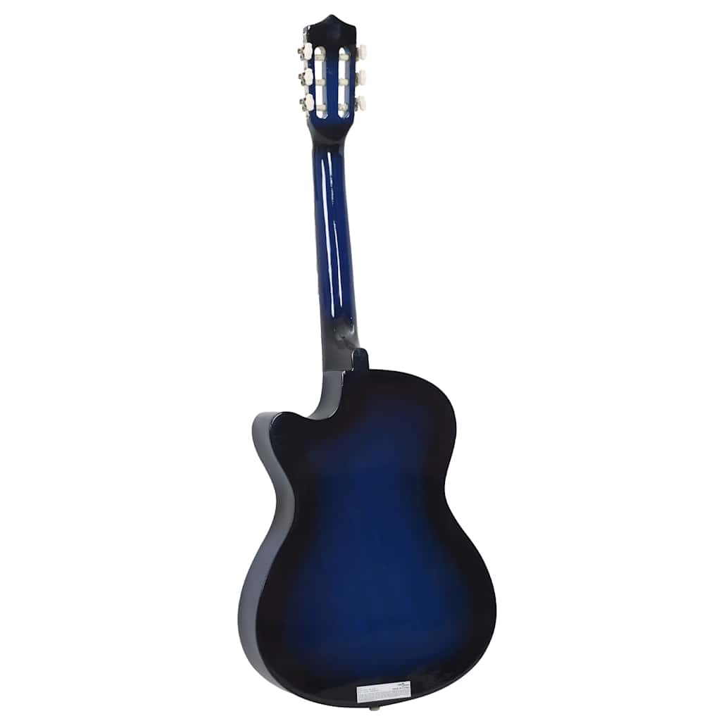 The Western Classical Cutaway Guitar with 6 Strings Blue Shaded 38 being played, demonstrating its excellent sound quality.