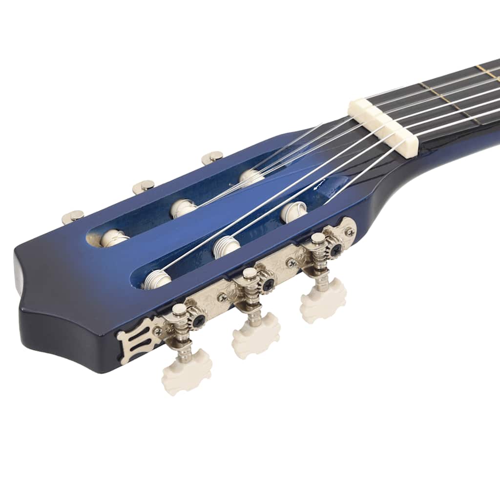 Western Classical Cutaway Guitar with 6 Strings Blue Shaded 38 showing its beautiful design and solid basswood material.
