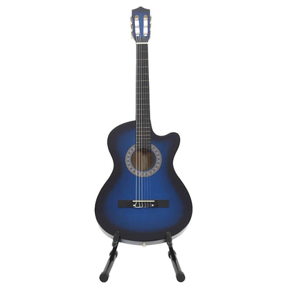 12 Piece Western Classical Guitar Set with 6 Strings Blue 38