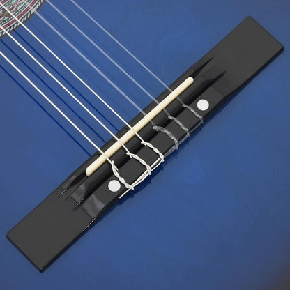 12 Piece Western Classical Guitar Set with 6 Strings Blue 38