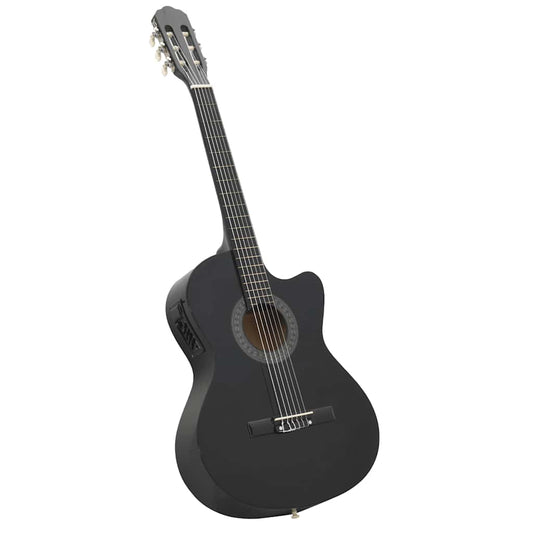 Western Classical Cutaway Guitar with Equalizer 6 Strings Black