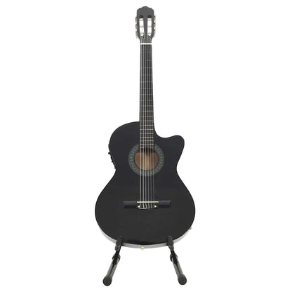 12 Piece Western Guitar Set with Equalizer and 6 Strings Black