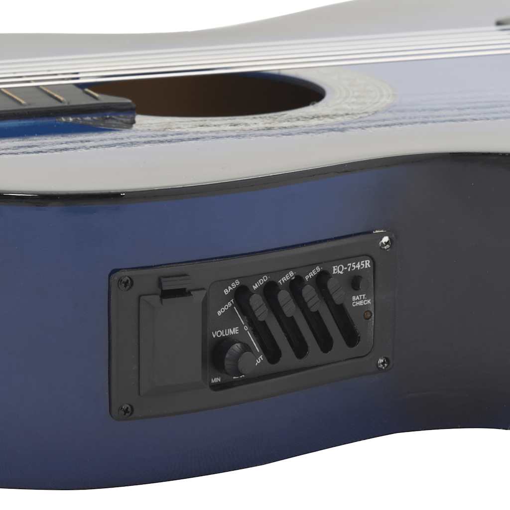 Western Classical Cutaway Guitar with Equalizer 6 Strings Blue