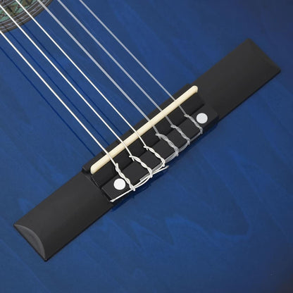 12 Piece Western Guitar Set with Equalizer and 6 Strings Blue