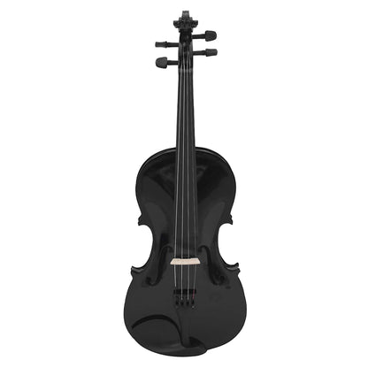 70143 vidaXL Violin Full Set with Bow and Chin Rest Black 4/4