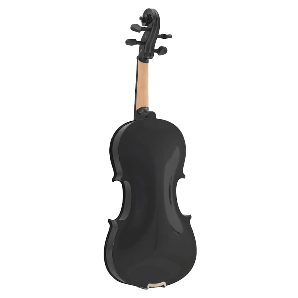 70143 vidaXL Violin Full Set with Bow and Chin Rest Black 4/4