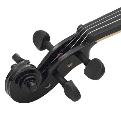 70143 vidaXL Violin Full Set with Bow and Chin Rest Black 4/4