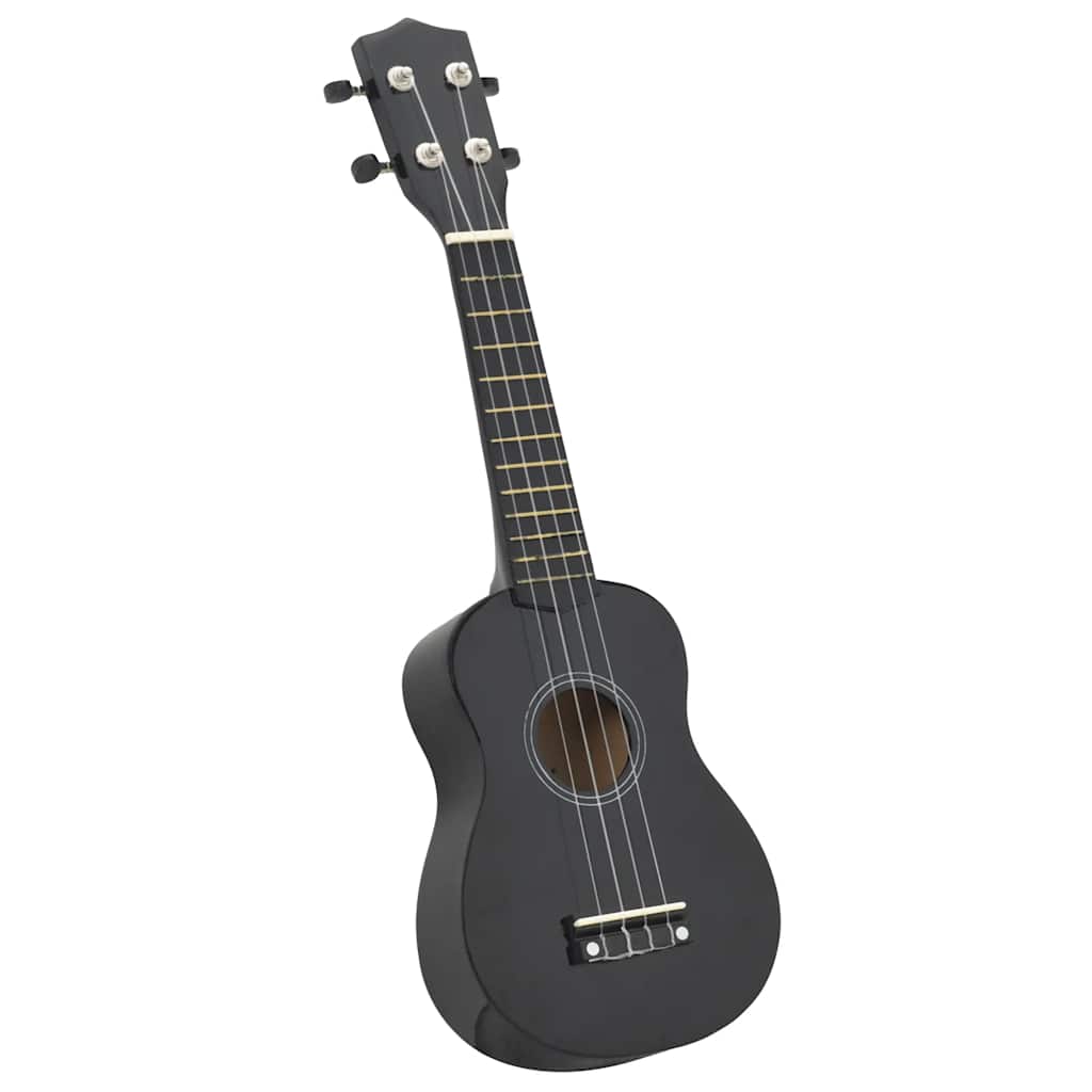 Soprano Ukulele Set with Bag for Kids Black 21"