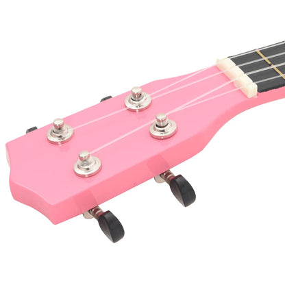 Soprano Ukulele Set with Bag for Kids Pink 21"