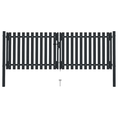 Double Door Fence Gate Steel 300x75 cm Anthracite