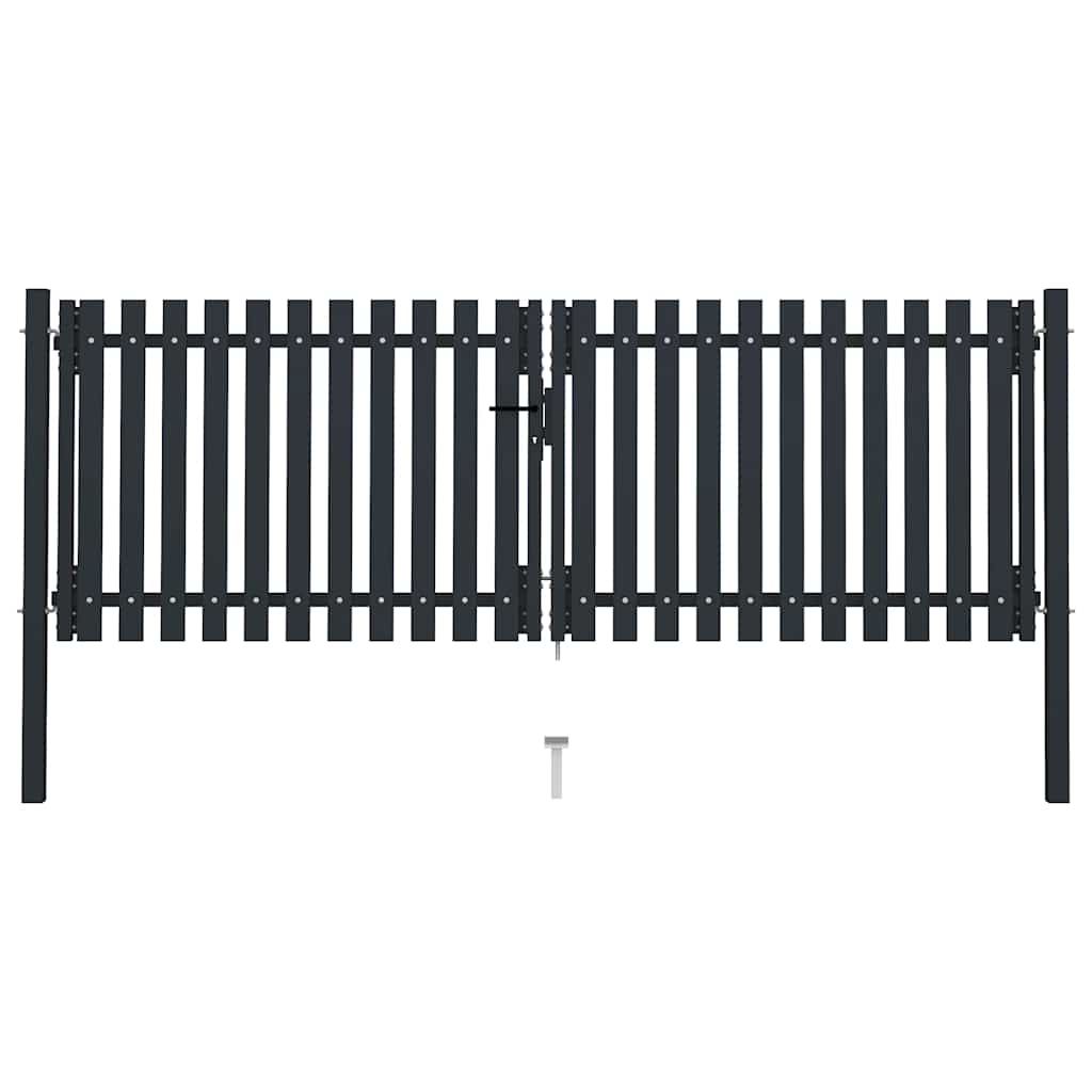 Double Door Fence Gate Steel 300x75 cm Anthracite