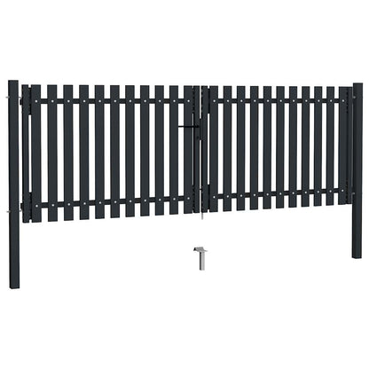Double Door Fence Gate Steel 300x75 cm Anthracite