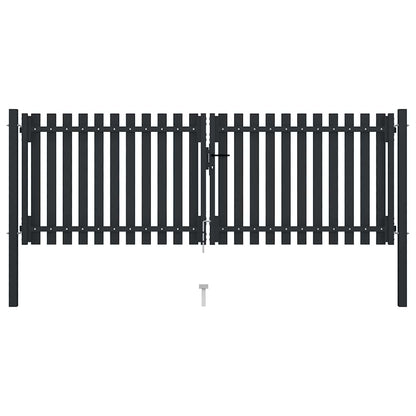 Double Door Fence Gate Steel 300x75 cm Anthracite