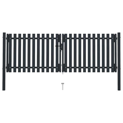 Double Door Fence Gate Steel 300x100 cm Anthracite