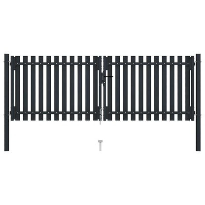 Double Door Fence Gate Steel 300x125 cm Anthracite