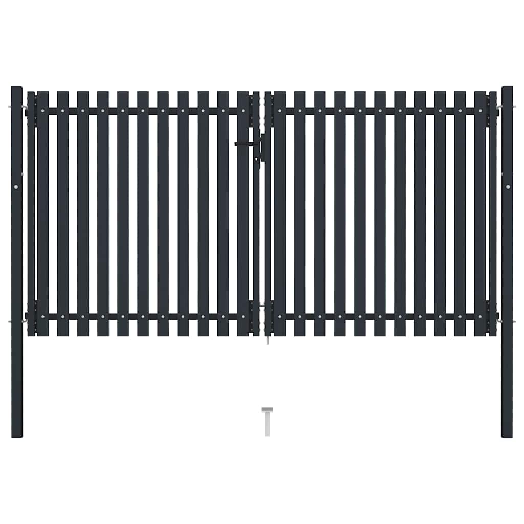 Double Door Fence Gate Steel 300x150 cm Anthracite