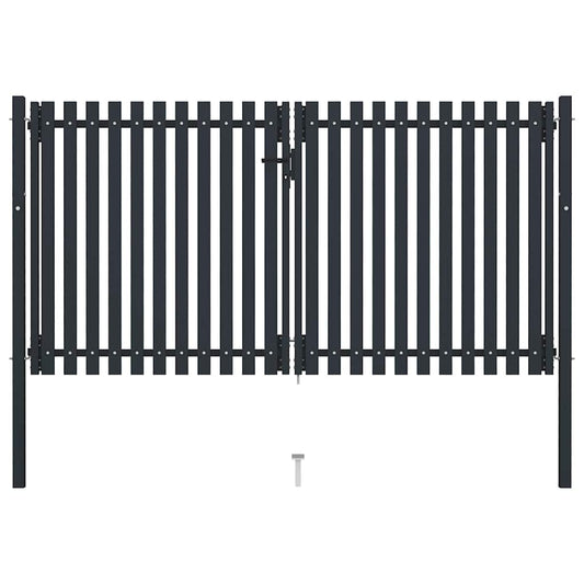 Double Door Fence Gate Steel 300x150 cm Anthracite