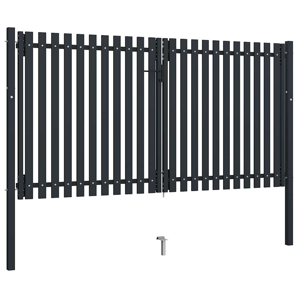 Double Door Fence Gate Steel 300x150 cm Anthracite