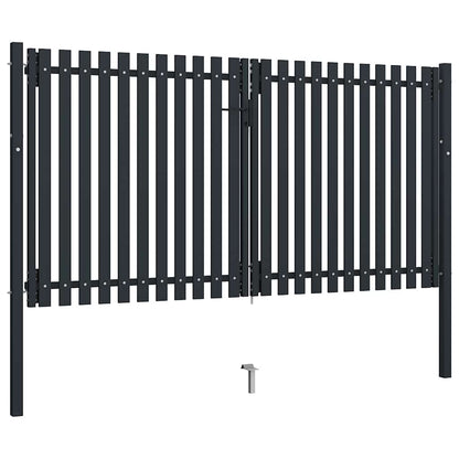 Double Door Fence Gate Steel 300x150 cm Anthracite