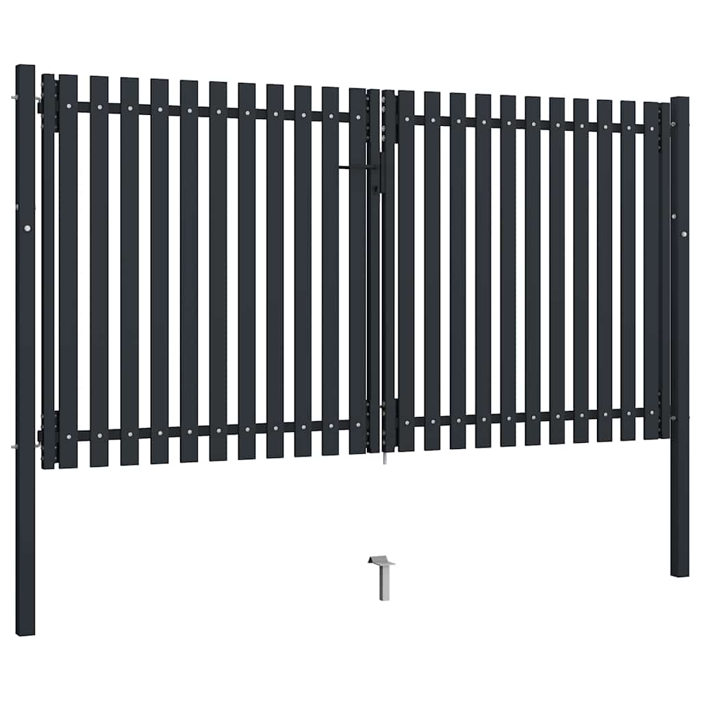Double Door Fence Gate Steel 300x150 cm Anthracite