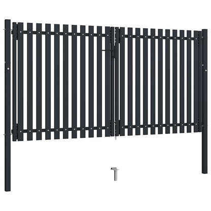 Double Door Fence Gate Steel 300x150 cm Anthracite
