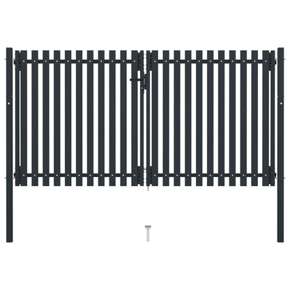 Double Door Fence Gate Steel 300x175 cm Anthracite