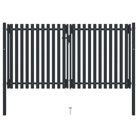 Double Door Fence Gate Steel 300x175 cm Anthracite
