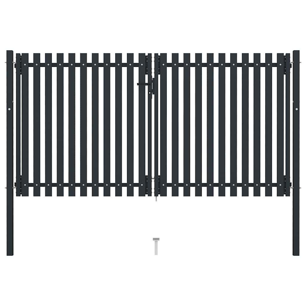 Double Door Fence Gate Steel 300x175 cm Anthracite