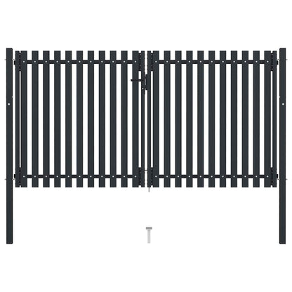 Double Door Fence Gate Steel 300x175 cm Anthracite
