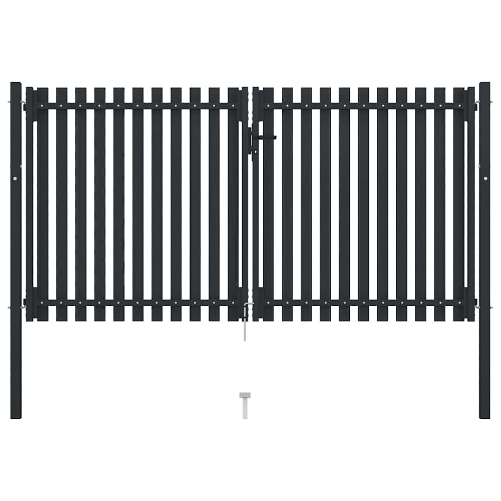 Double Door Fence Gate Steel 300x175 cm Anthracite